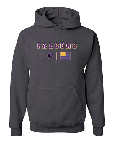 Monroe Falcons Sideview Team Colors Flag Men's Premium Hoodie