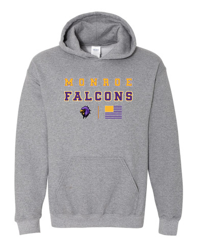 Monroe Falcons Sideview Spirit Flag Men's Hoodie