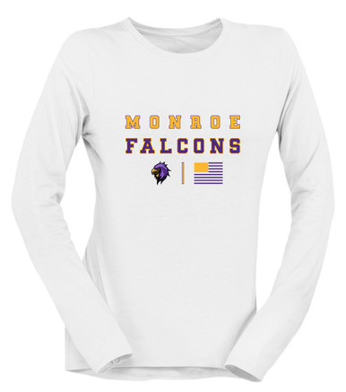 Monroe Falcons Sideview Spirit Flag Women's Premium LS T-Shirt