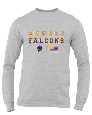 Monroe Falcons Sideview Spirit Flag Men's Premium LS T-Shirt
