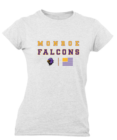 Monroe Falcons Sideview Spirit Flag Women's Premium SS T-Shirt
