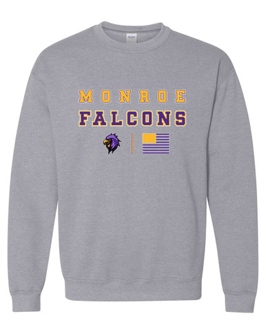 Monroe Falcons Sideview Spirit Flag Men's Sweatshirt