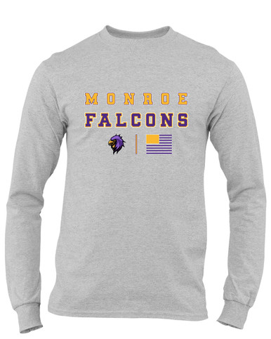 Monroe Falcons Sideview Spirit Flag Men's LS T-Shirt