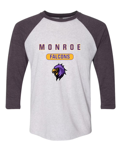 Monroe Falcons Sideview Mascot #3 Men's Baseball T-Shirt
