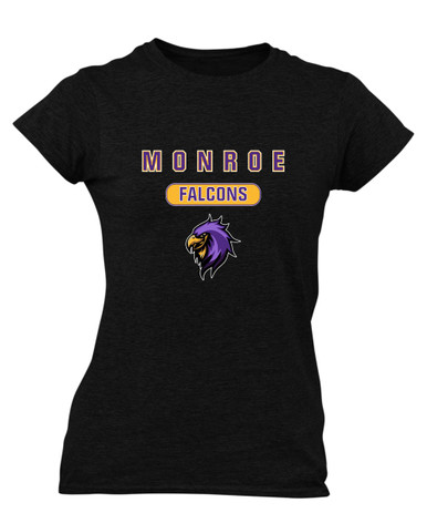 Monroe Falcons Sideview Mascot #3 Women's SS T-Shirt