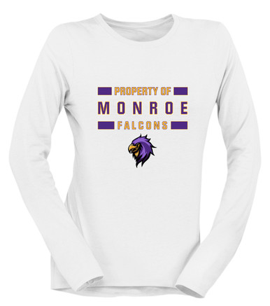 Monroe Falcons Sideview Property Of Women's Premium LS T-Shirt