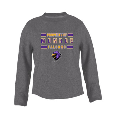 Monroe Falcons Sideview Property Of Women's Sweatshirt