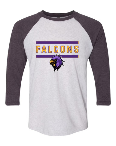 Monroe Falcons Sideview Mascot #5 Women's Baseball T-Shirt