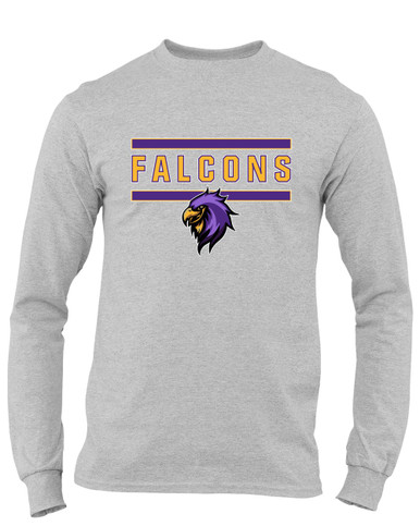 Monroe Falcons Sideview Mascot #5 Men's LS T-Shirt