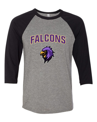 Monroe Falcons Sideview Mascot #6 Women's Baseball T-Shirt