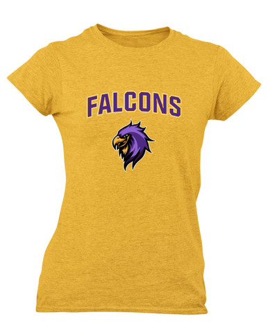Monroe Falcons Sideview Mascot #6 Women's SS T-Shirt