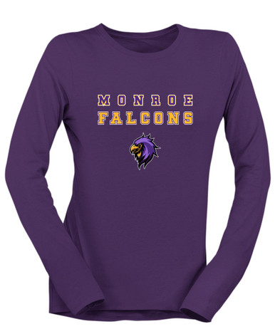 Monroe Falcons Sideview Spirit Women's LS T-Shirt
