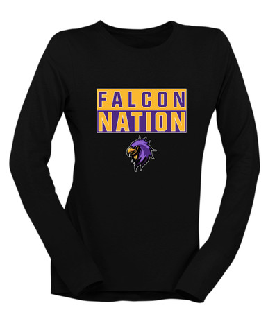 Monroe Falcons Sideview Nation #1 Women's Premium LS T-Shirt