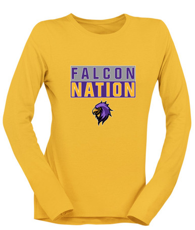 Monroe Falcons Sideview Nation #1 Women's LS T-Shirt