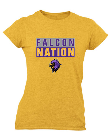 Monroe Falcons Sideview Nation #1 Women's Premium SS T-Shirt