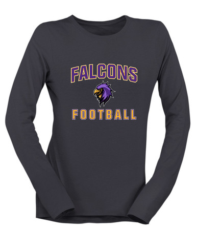 Monroe Falcons Sideview Football #1 Women's Premium LS T-Shirt