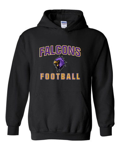 Monroe Falcons Sideview Football #1 Men's Hoodie