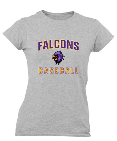 Monroe Falcons Sideview Baseball #1 Women's SS T-Shirt