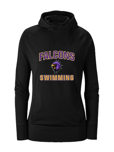 Monroe Falcons Sideview Swimming Women's Hoodie