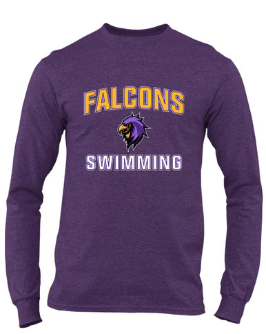 Monroe Falcons Sideview Swimming Men's LS T-Shirt