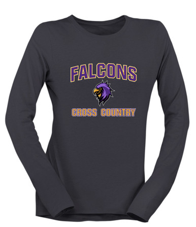 Monroe Falcons Sideview Cross Country Women's Premium LS T-Shirt