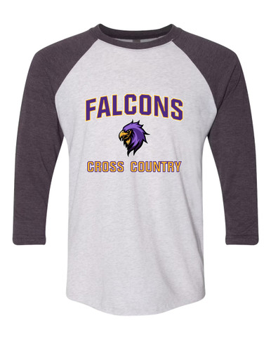 Monroe Falcons Sideview Cross Country Women's Baseball T-Shirt