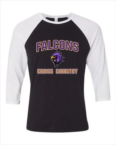 Monroe Falcons Sideview Cross Country Men's Baseball T-Shirt