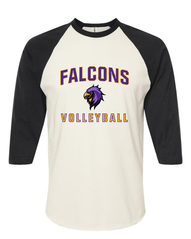 Monroe Falcons Sideview Volleyball Women's Baseball T-Shirt