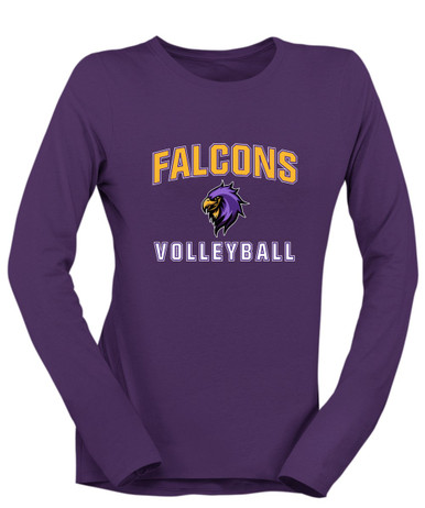 Monroe Falcons Sideview Volleyball Women's LS T-Shirt