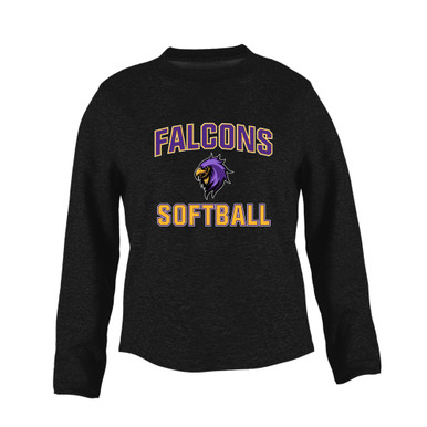 Monroe Falcons Sideview Softball #1 Women's Sweatshirt