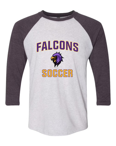 Monroe Falcons Sideview Soccer #1 Women's Baseball T-Shirt