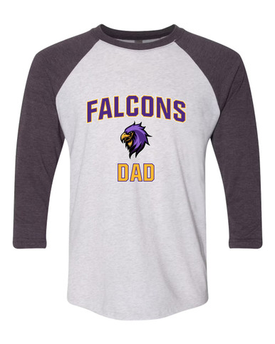 Monroe Falcons Sideview Dad Men's Baseball T-Shirt