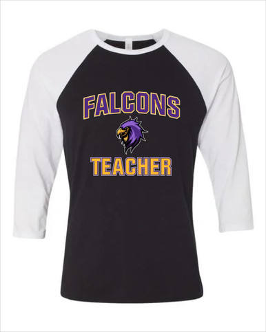 Monroe Falcons Sideview Teacher Men's Baseball T-Shirt