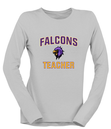 Monroe Falcons Sideview Teacher Women's LS T-Shirt