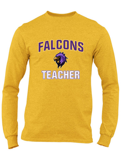 Monroe Falcons Sideview Teacher Men's LS T-Shirt