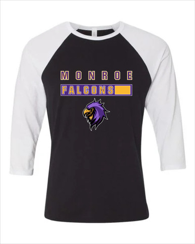 Monroe Falcons Sideview Mascot #7 Men's Baseball T-Shirt