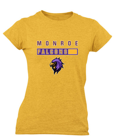 Monroe Falcons Sideview Mascot #7 Women's Premium SS T-Shirt