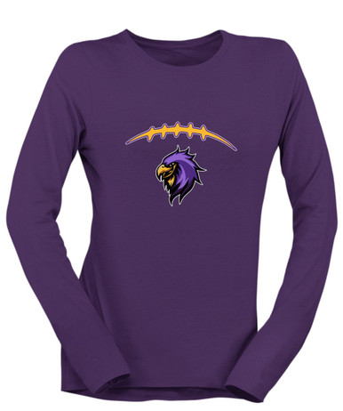 Monroe Falcons Sideview Football #2 Women's LS T-Shirt