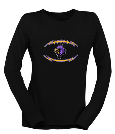 Monroe Falcons Sideview Football #3 Women's LS T-Shirt