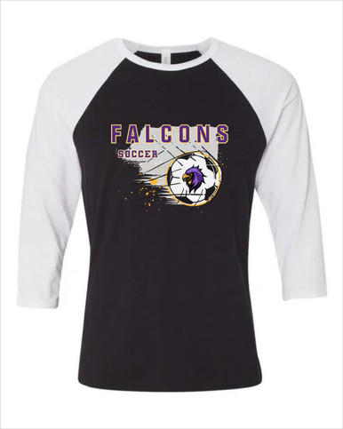 Monroe Falcons Sideview Soccer #2 Men's Baseball T-Shirt