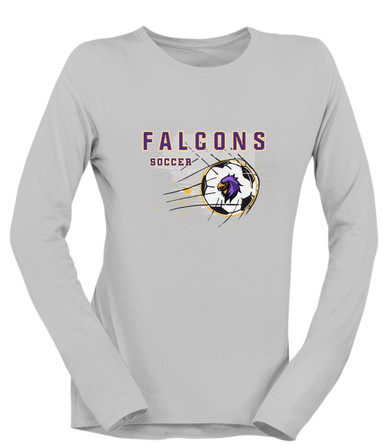 Monroe Falcons Sideview Soccer #2 Women's LS T-Shirt