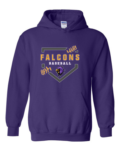 Monroe Falcons Sideview Baseball #2 Men's Hoodie