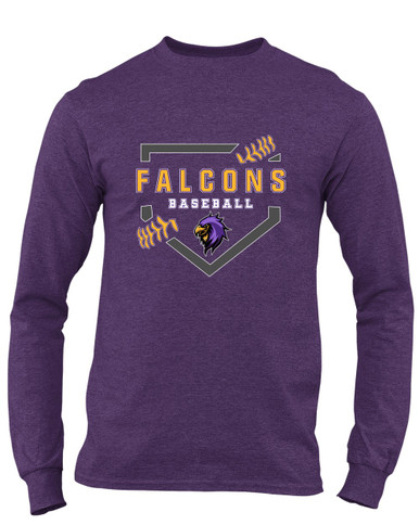 Monroe Falcons Sideview Baseball #2 Men's LS T-Shirt