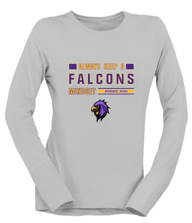 Monroe Falcons Sideview Mindset Women's Premium LS T-Shirt