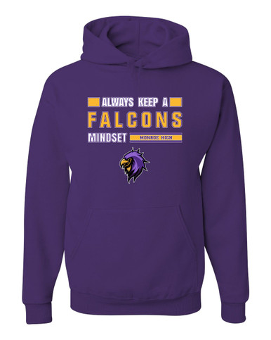 Monroe Falcons Sideview Mindset Men's Premium Hoodie