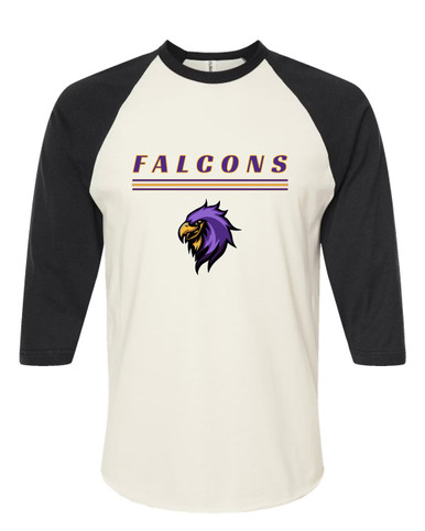 Monroe Falcons Sideview Mascot #8 Men's Baseball T-Shirt