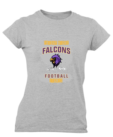 Monroe Falcons Sideview Football #6 Women's SS T-Shirt