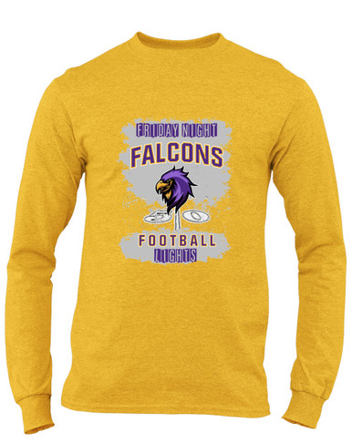 Monroe Falcons Sideview Football #6 Men's LS T-Shirt