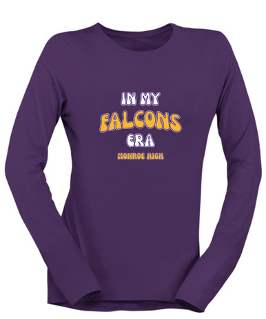 Monroe Falcons Sideview Era #2 Women's LS T-Shirt