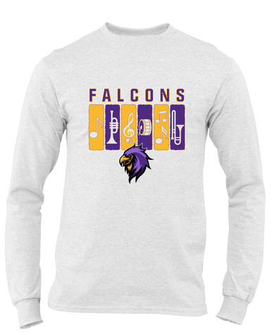 Monroe Falcons Sideview Band # 2 Men's LS T-Shirt